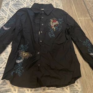 Harley Davidson embroidered blouse LS